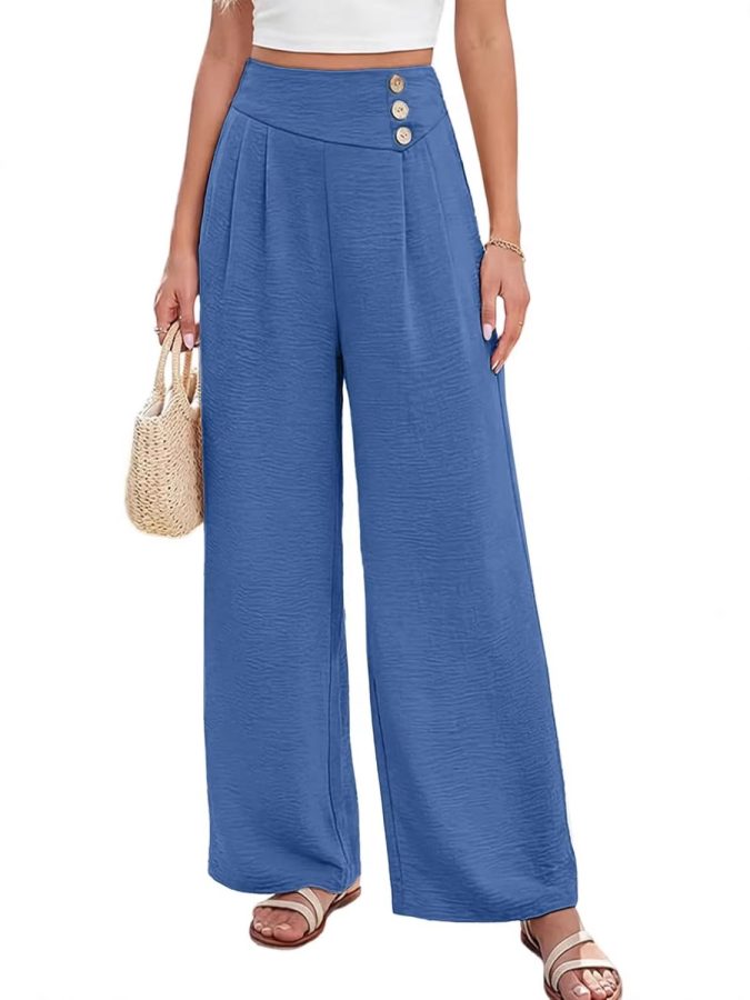 2026 Amazon Cotton And Linen Loose Casual Pants With Pockets, Solid Color Trendy Casual Pants, Linen Wide-Leg Pants For Women, Summer
