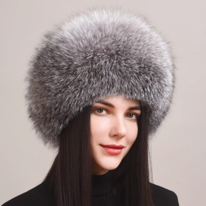 Women's Winter Genuine Leather Ethnic Style Warm Ear Protection Hat