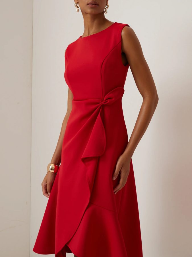 2026 Summer Women's New European And American Sleeveless Solid Color Fashion Versatile Temperament Round Neck Dress