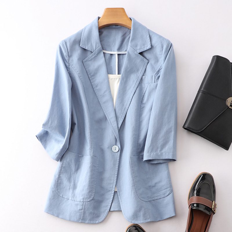 Lightly Mature Cotton And Linen Suit Women