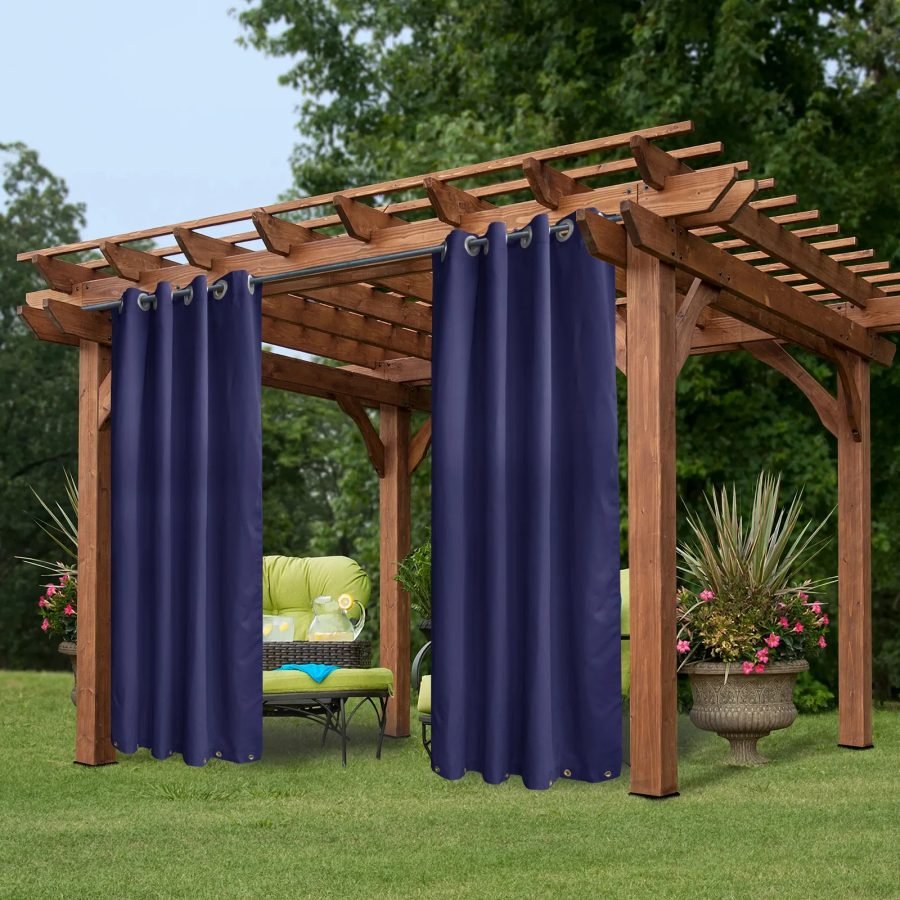 50 In. X 120 In. Indoor Outdoor Curtains Grommet Curtain On Top And Bottom 1 Panel