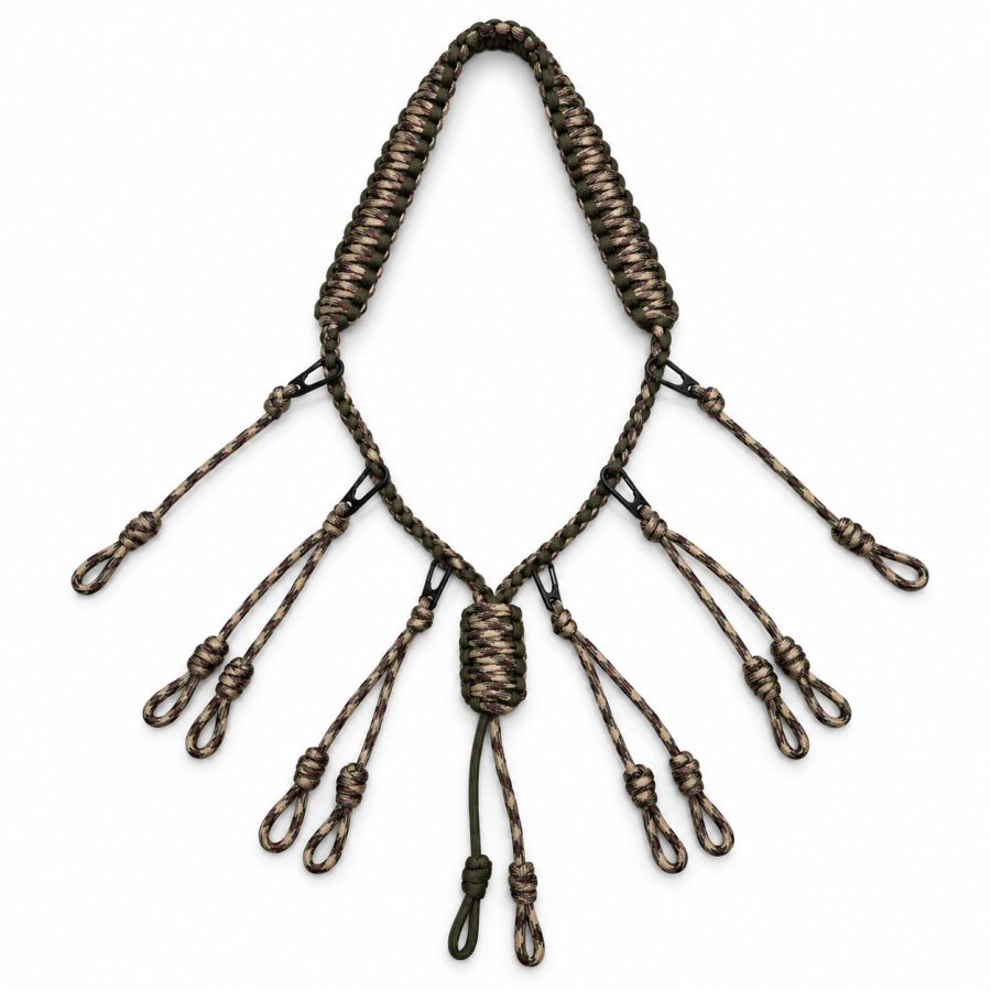 Seven Strand Nylon Durable Duck Call Lanyard Hand Braided Multi Loop Hunting Game Call Holder Duck Goose Waterfowl