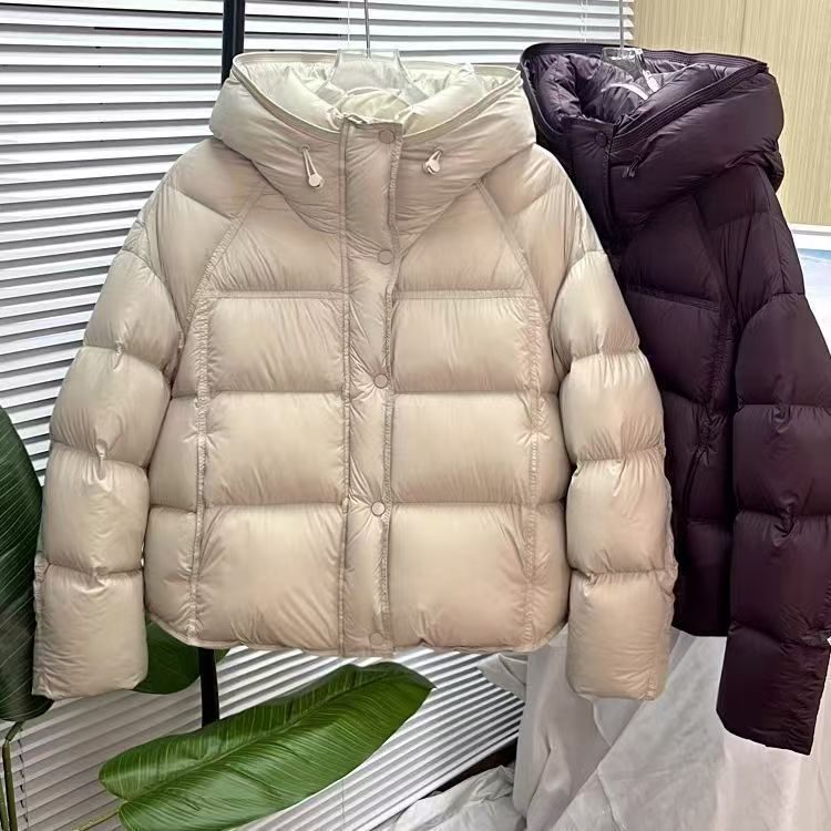Autumn And Winter Solid Color Puff Short Hood Loose Cotton Padded Jacket