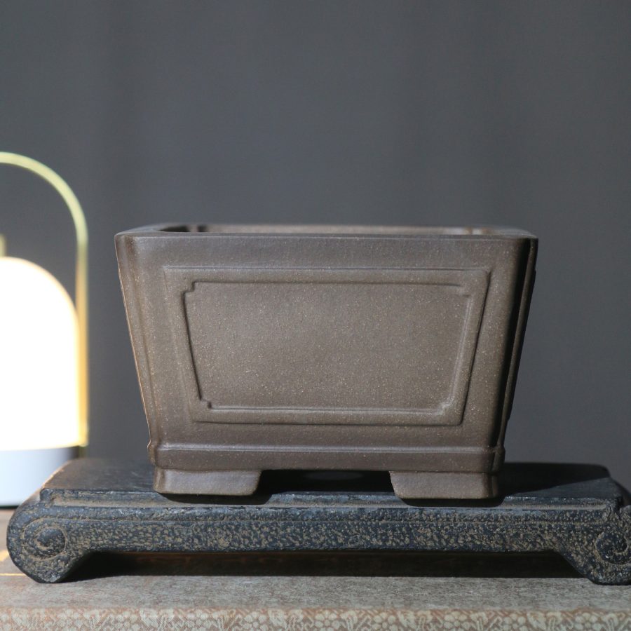 Green Plaster Square Handmade Purple Sand Flowerpot