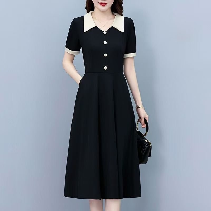 Fashionable Stylish High-end Comfortable French Skimming Small Black Dress