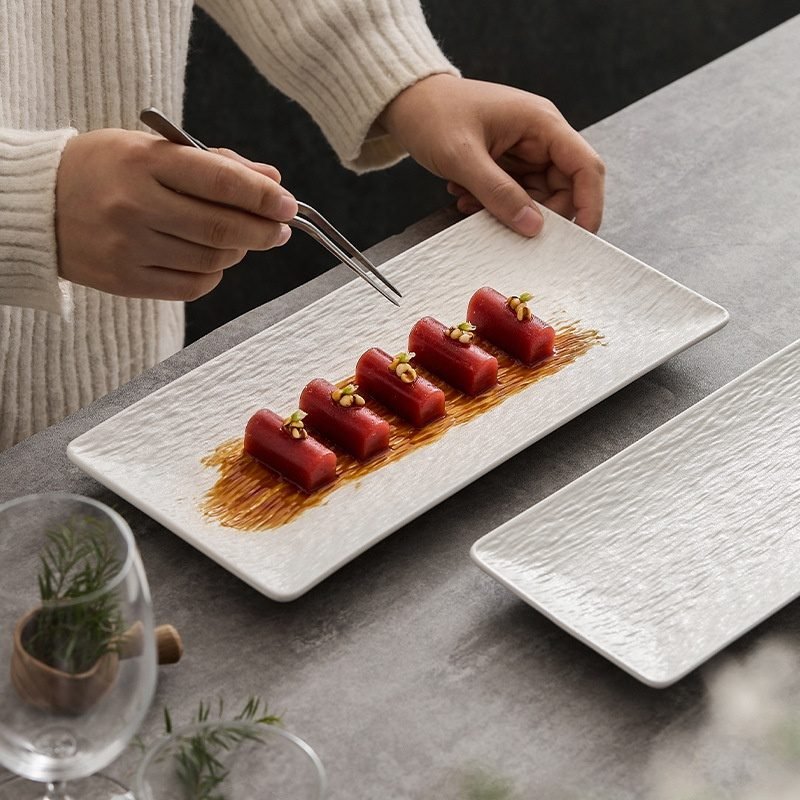 Ceramic Rectangular High-grade Light Luxury Sushi Plate