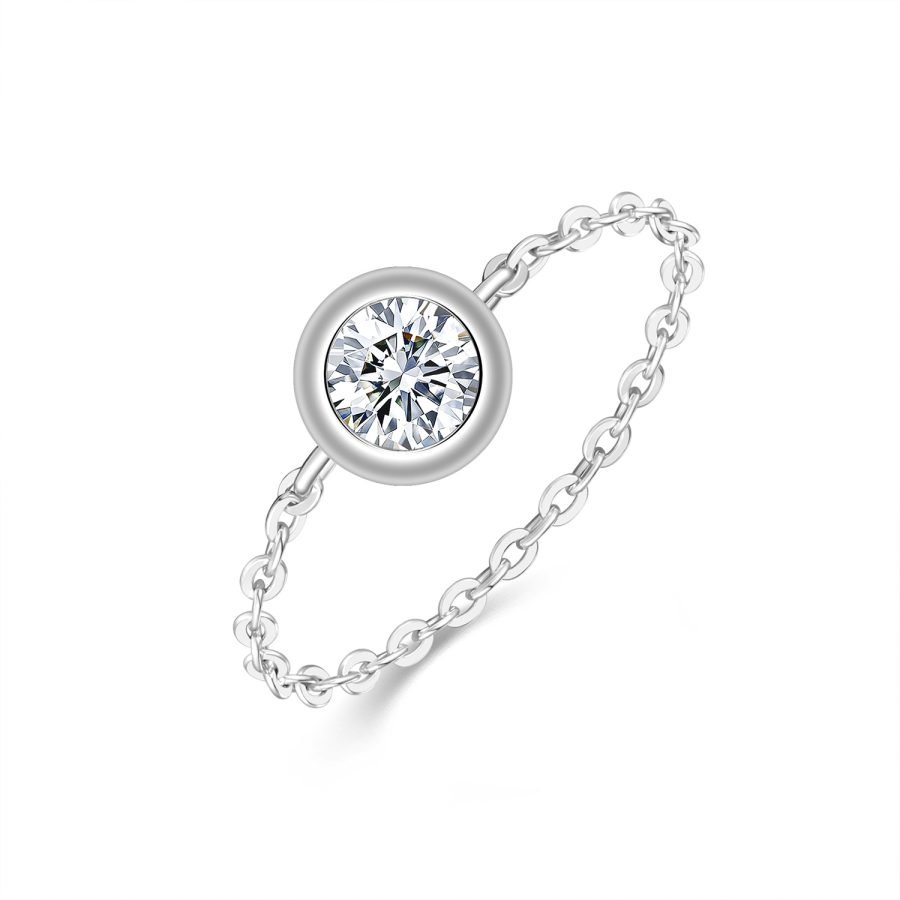 A Luxurious And Fashionable Light Luxury Trend Jewelry Silver Ring Featuring Top-quality Moissanite Set In A Flexible Ring. Made Of S925 Silver Electroplated With Platinum.
