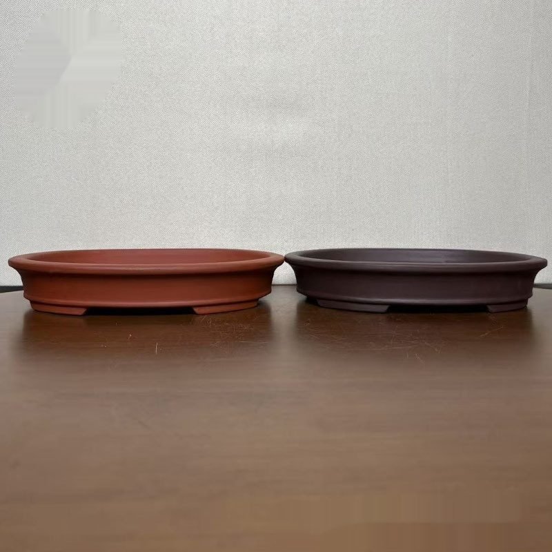 High-end Purple Sand Flowerpot Ceramic Oval
