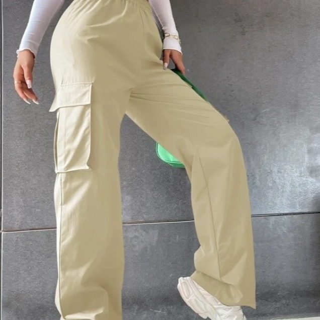 High Waisted Wide Leg Straight Leg Loose Outdoor Casual Multi Pocket Workwear Pants