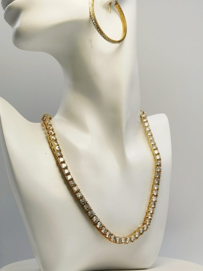 Full Zircon Collarbone Chain Gold-Tone Unisex Luxury Accessory
