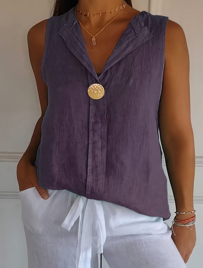 Self-pick-up Plus Size Women's Lightweight Sleeveless Top Solid Color Loose V-Neck Tank Top Only Self-pickup Is Supported