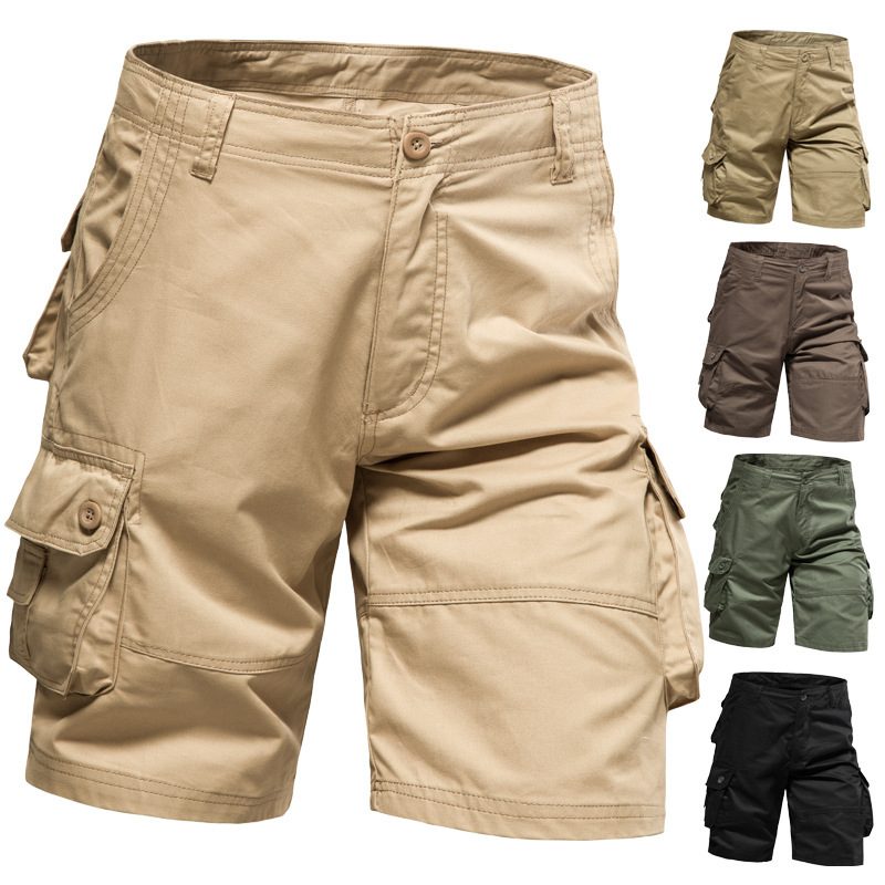 Summer Shorts Men's Cargo Pants Military-Colored Pants Plus Size Men's Knee-Length Shorts Casual Versatile Shorts