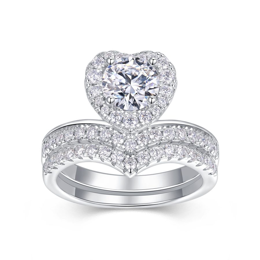 1-carat Luxury Fashion Minimalist Trend Jewelry Ring Set With Top-quality Morganite, Made Of S925 Silver With Electroplated Platinum, Suitable For Ladies.