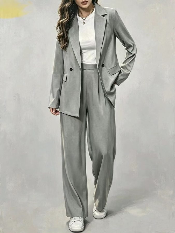 In-Stock Cross-Border 2026 New European And American Style Professional Women's Suits, High-End Office Wear, Versatile And Fashionable
