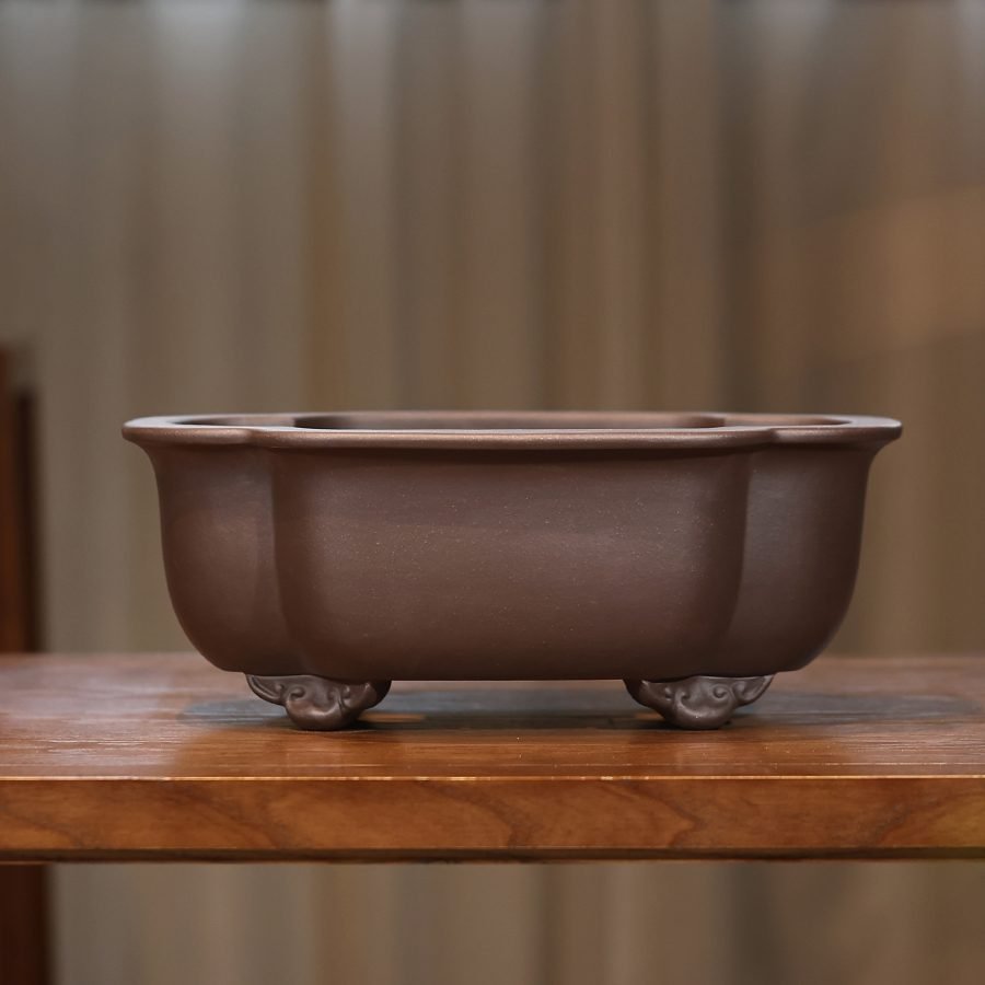 Handmade Large Desktop Potted Purple Sand Flower Pot