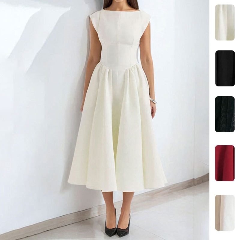 2026 European And American Foreign Trade Women's Clothing, Women's Summer Dresses, French-Style Light Luxury Niche Mid-Length Dresses