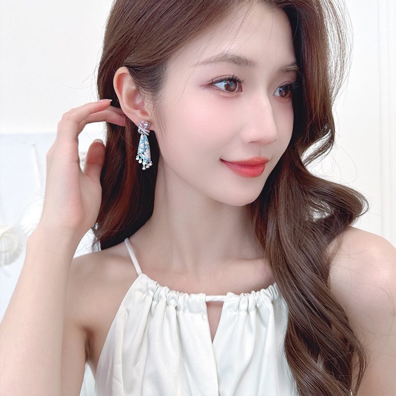 Jewelry Tassel Silver Needle Earring Girl