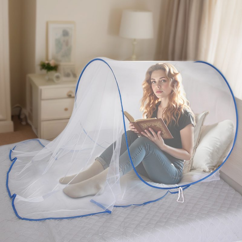 Portable Head Mosquito Net Adjustable Travel Bed Head Mosquito Tent Encrypted Fine Mesh Net For Bed Dorm Hotel Camping