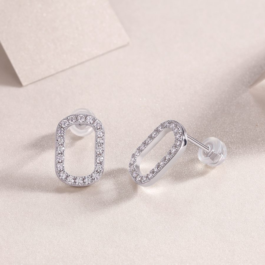 1Return To Simplicity - Fashionable, Trendy And Affordable Jewelry Set With Moissanite S925 Sterling Silver And Platinum-plated Stud Earrings Prohibit TikTok sales