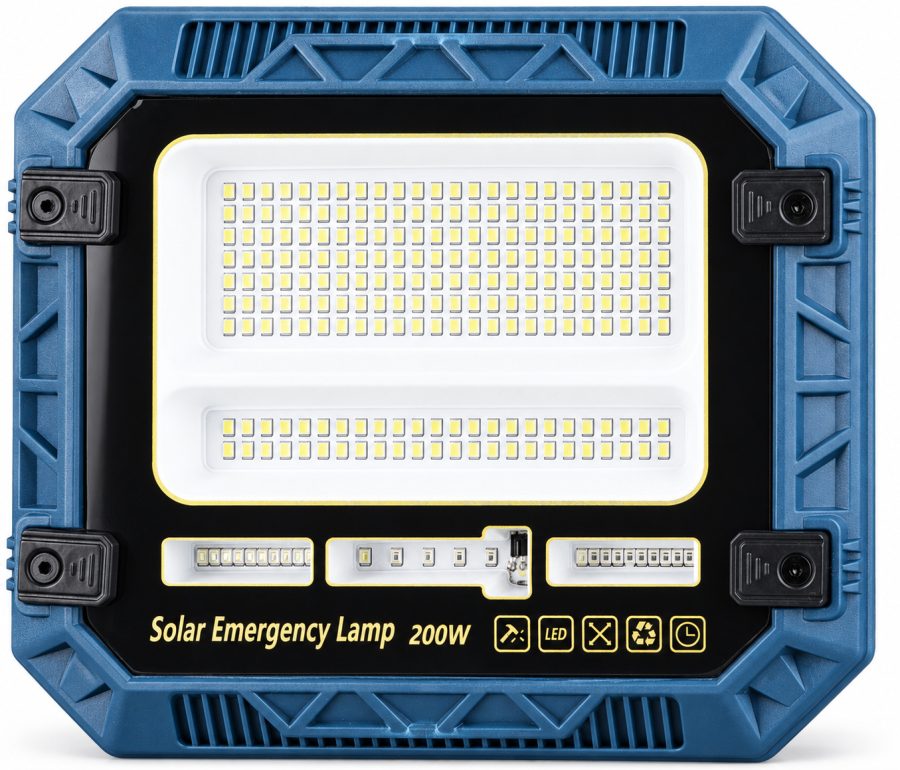 Solar Powered Rechargeable Battery Display 18650 W8114 2 SMD 2835 LED Flood Light 5400mAh 216