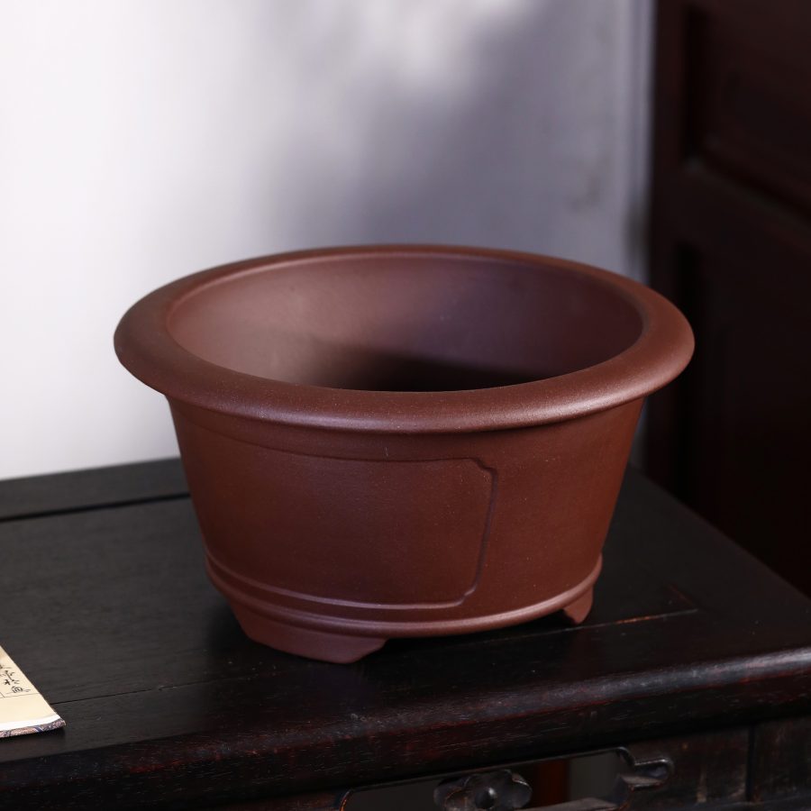Purple Sand Flower Pot Round Quui Pottery Desktop