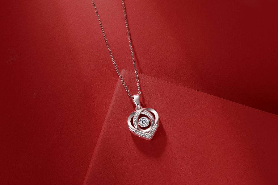 1With You In My Heart - A Fashionable And Trendy Jewelry Necklace Pendant Set With 0.5-carat Moissanite S925 Sterling Silver And Platinum Plating Prohibit Tk Sales