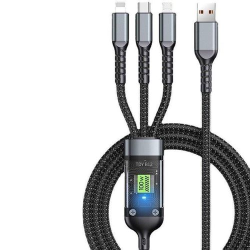 3-in-1 Fast Charging Cable with Smart Power Display (100W)0.1