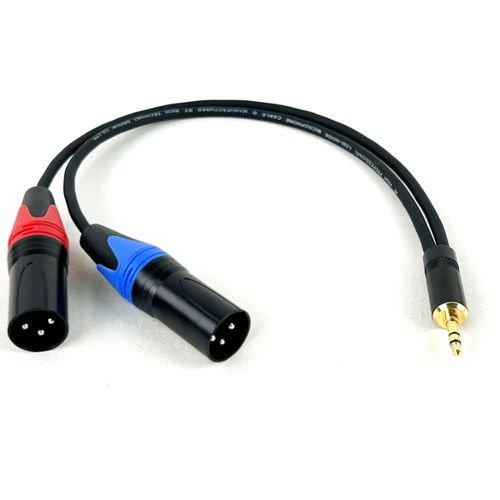 Male To Male/Female 3.5 To Dual XLR Breakout Y Splitter Cable