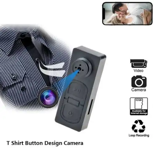 Wearable Mini Hidden Button Shirt Camera